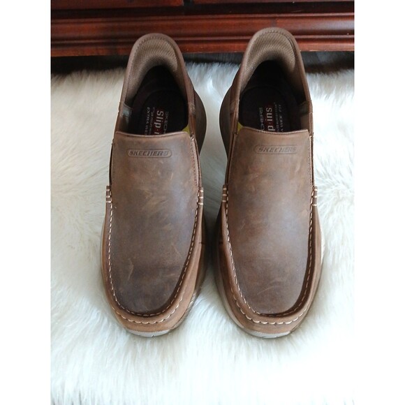 SKECHERS Mens Size 10.5 Slip-ins w/Air Cooled Memory Foam & Goga Arch Support - Picture 1 of 10